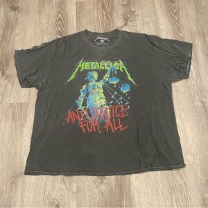 Metallica And Justice For All Vintage Black Tee Shirt X-Large